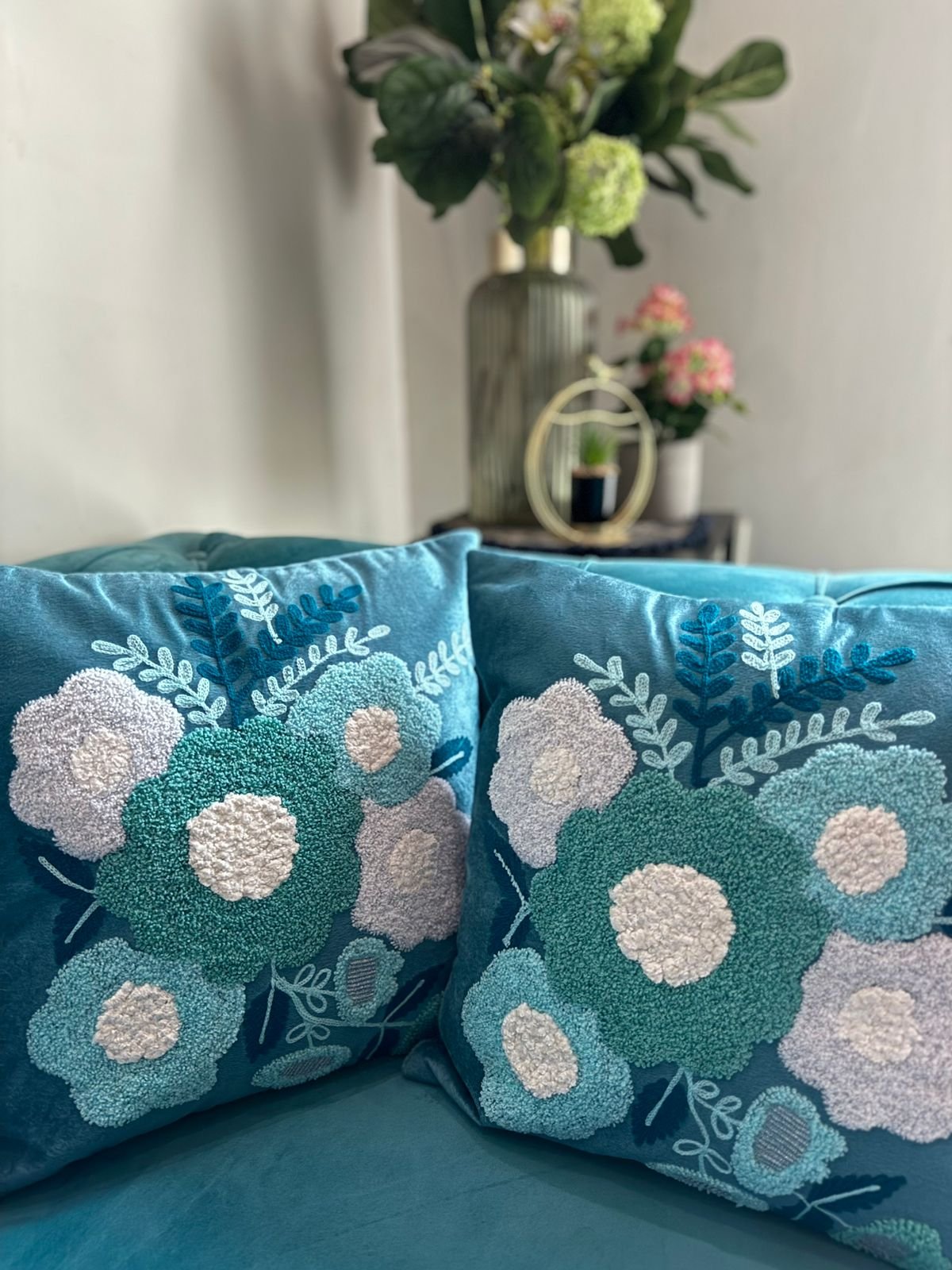 Crimson Bloom Cushion Cover