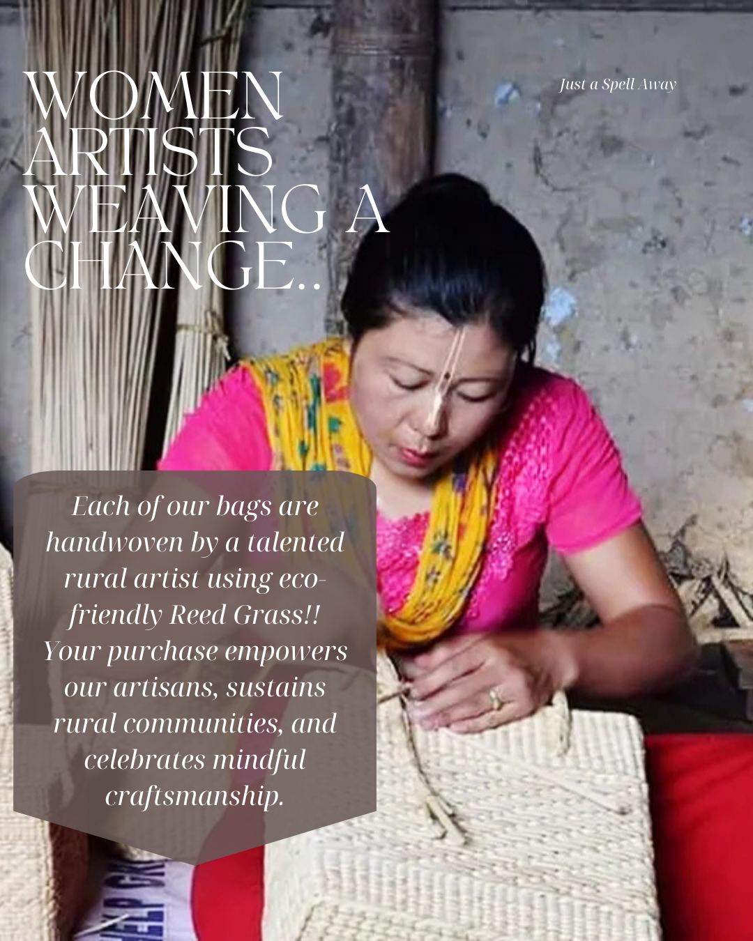 Artisan hands at work with natural fibres