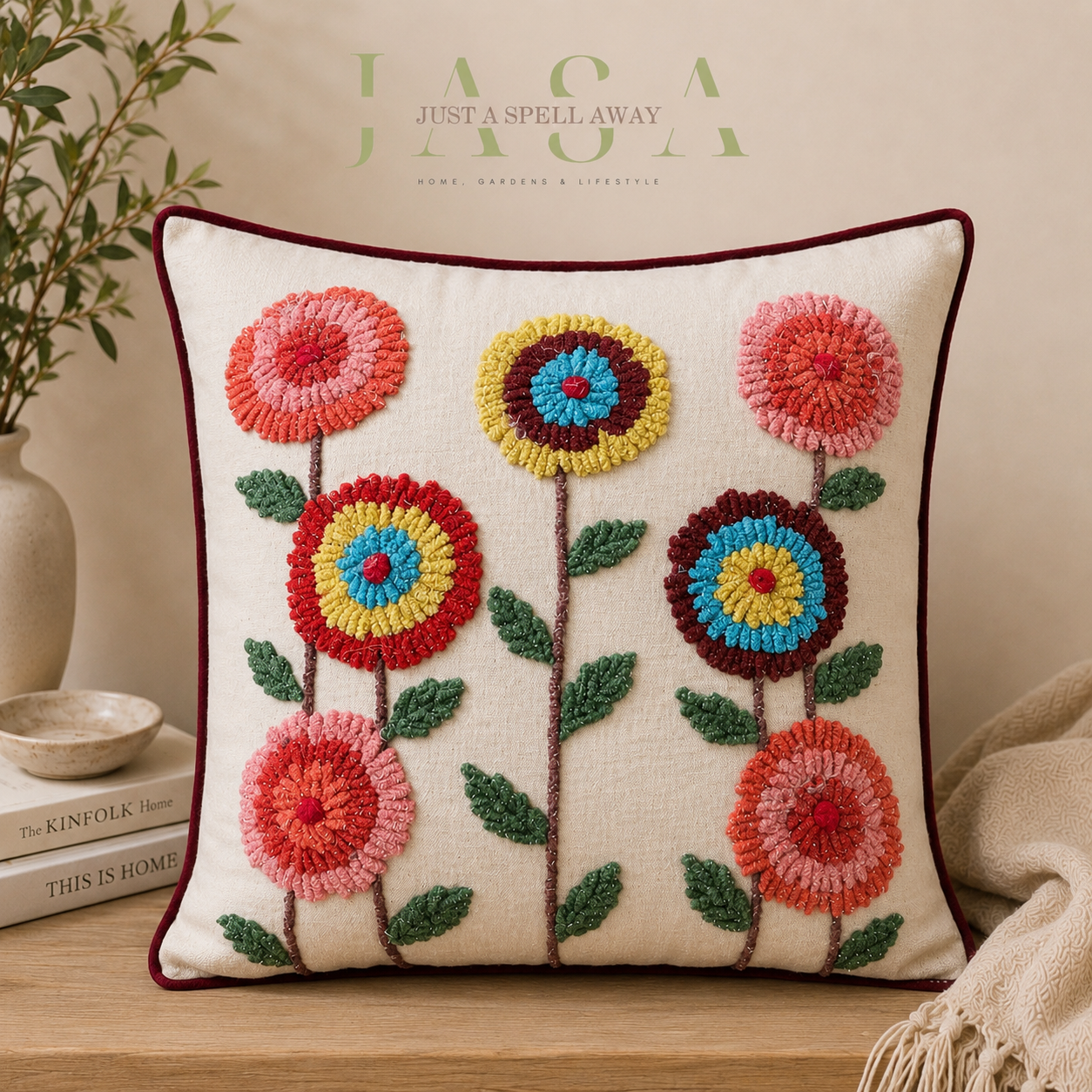 Petal Pops Embroidered Cushion Covers