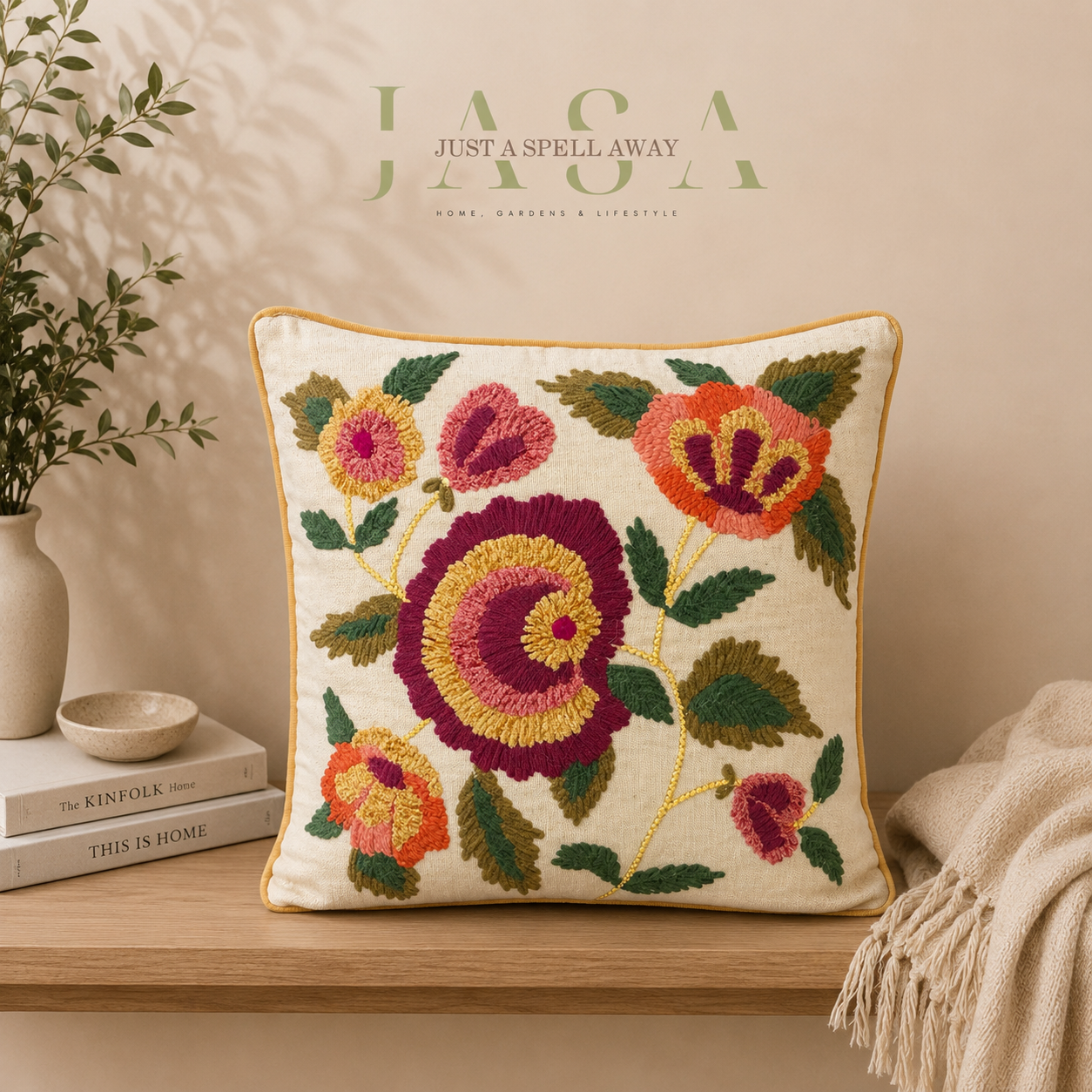 Pink Gallore Embroidered Cushion Covers