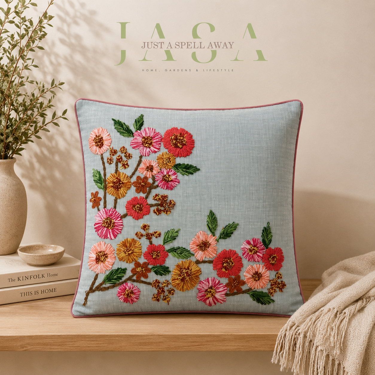 Rustic Radiance Embroidered Cushion Covers