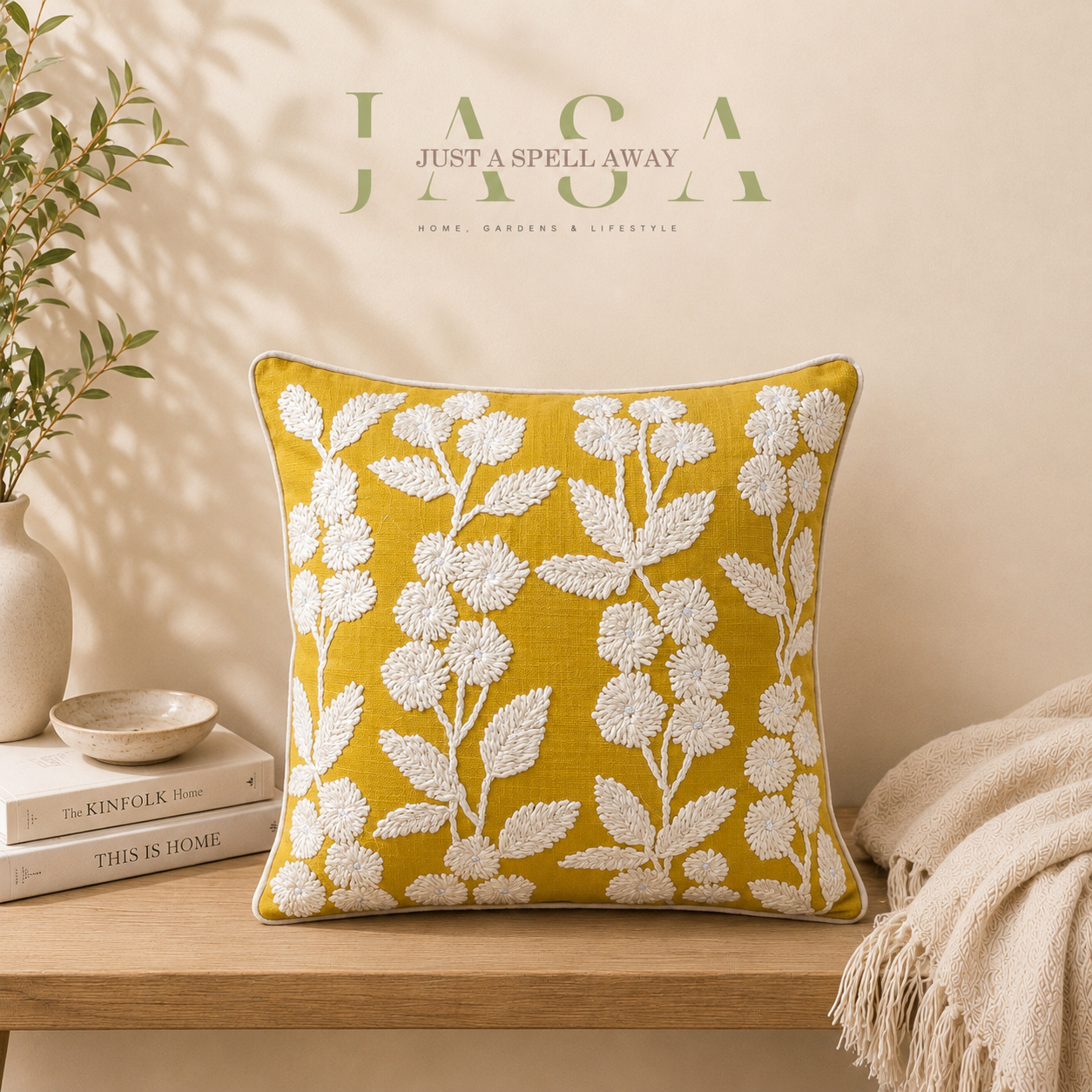 Yellow Bliss Embroidered Cushion Covers