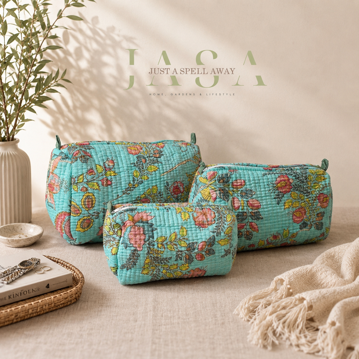 Teal Vanity Pouch (Set Of 3)