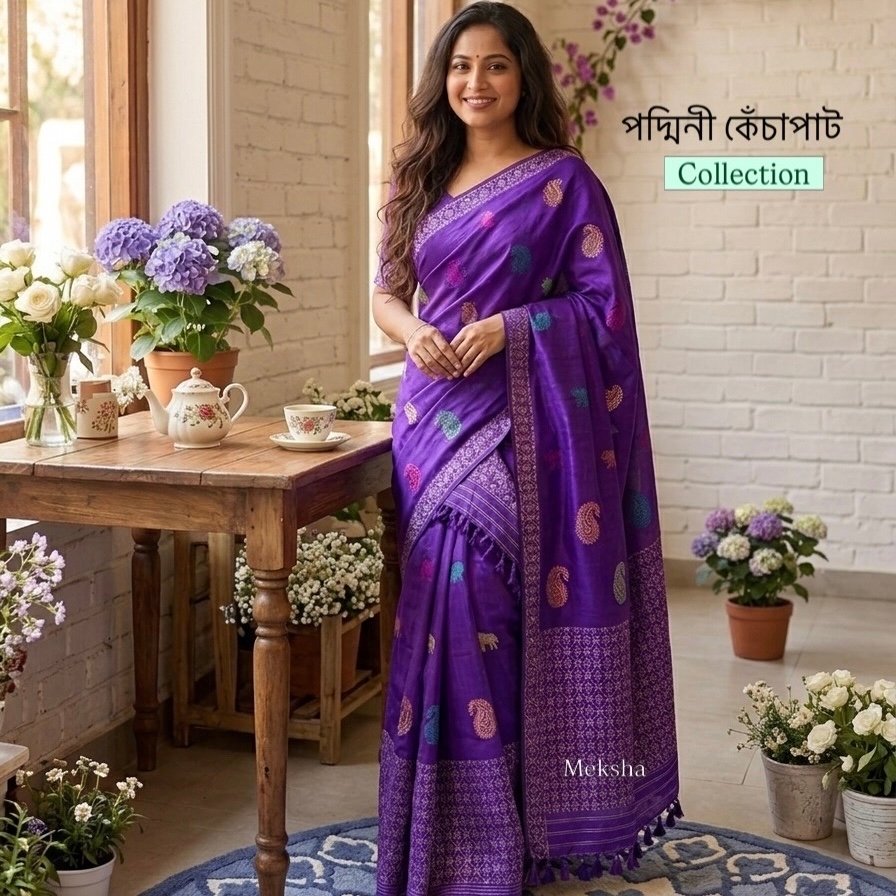 Padmini Kesa Paat Mekhela Sador : Purple