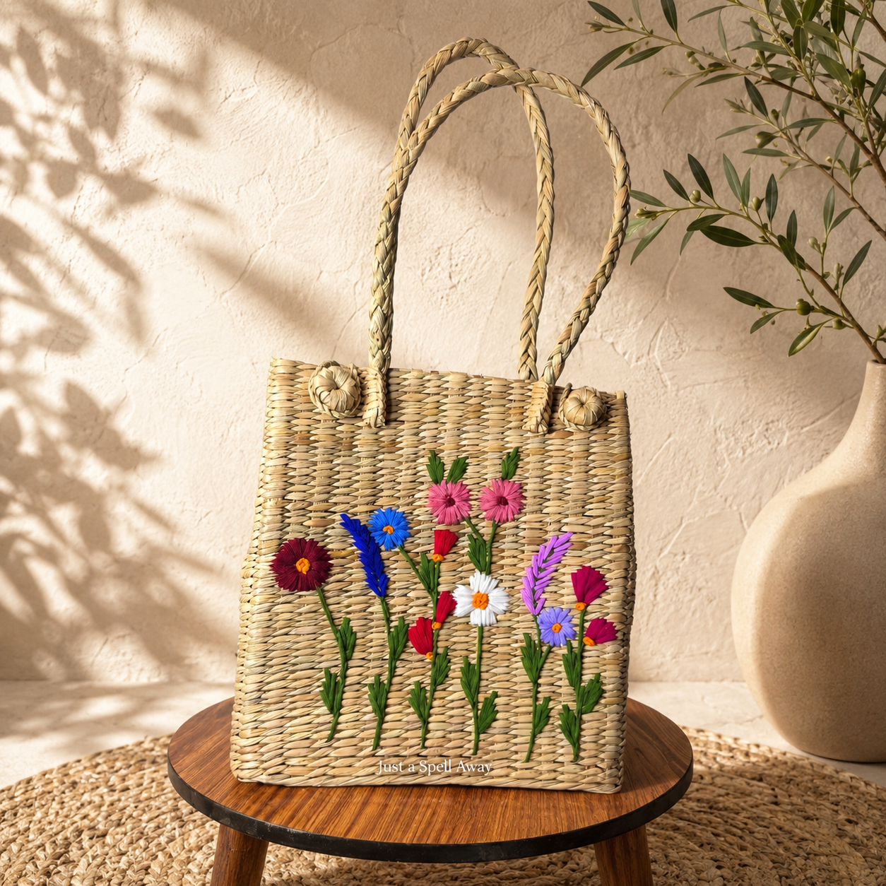 Floral Loop Reed Grass Handbag