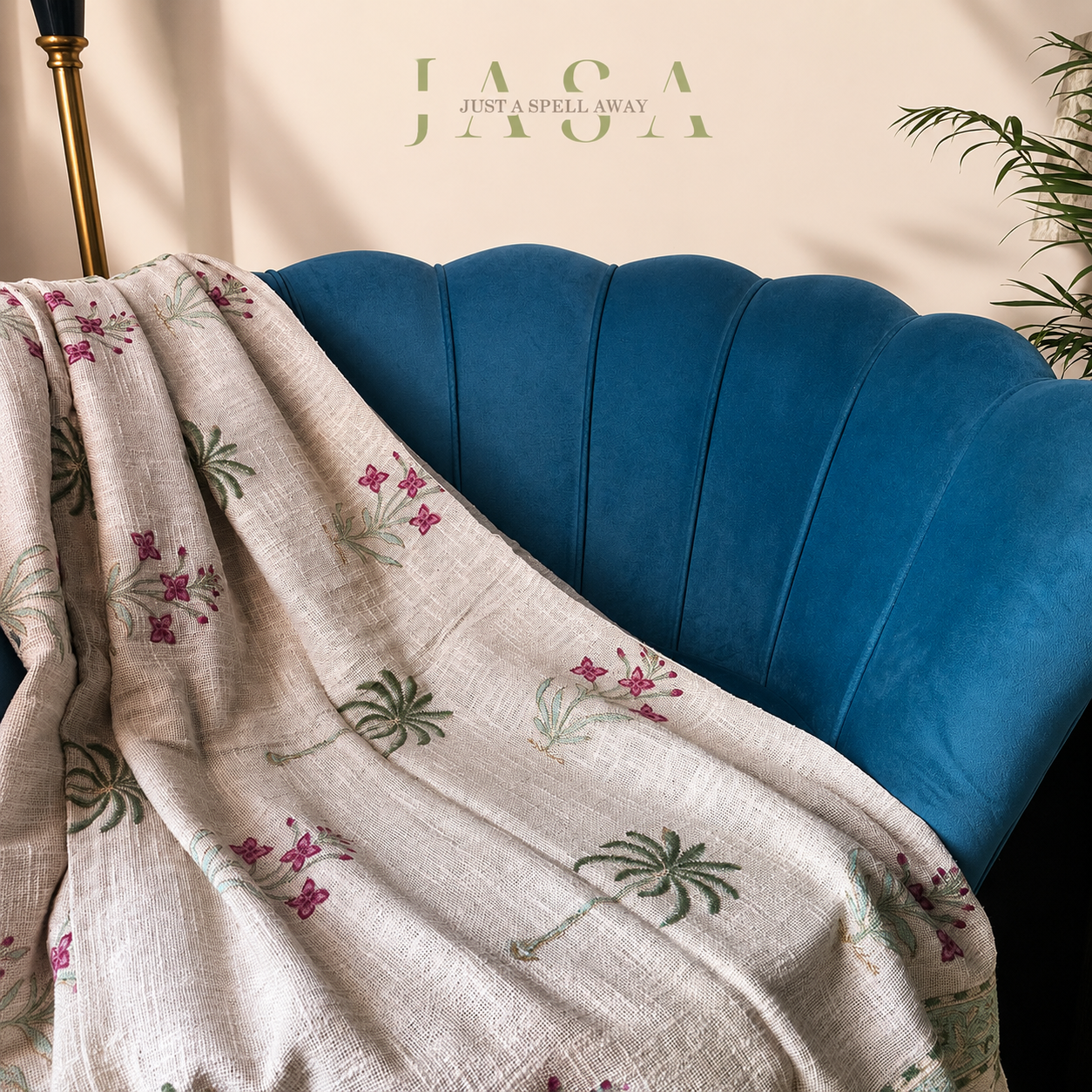 Cotton Jute Sofa Throw - Utsav