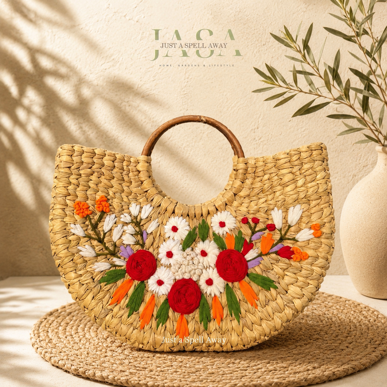 Reed Grass U Style Handbag - Rose