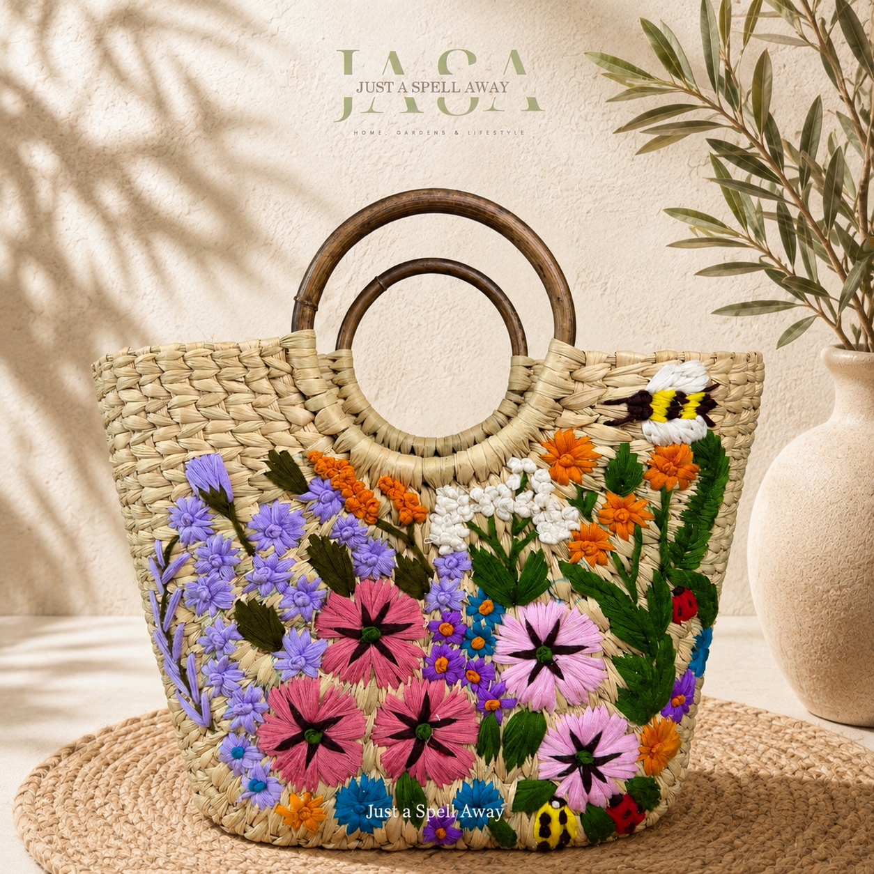 Reed Grass V Style Handbag - Garden & Bee